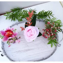Clearance Tischdeko dekorierte Vase 3er Set rosa Stückpreis 7,95 Euro Tischdekoration
