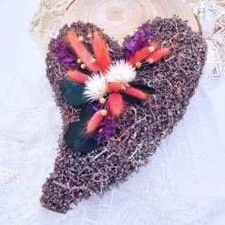 Tischdekoration|Zauberhaft & Wunderbar Tischgesteck Trockenblumen | Deko Trockenblumen | Geschenk Geburtstag | Gesteck mit Trockenblumen | Herz | Mitbringsel