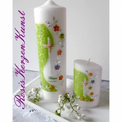 Tischkerze * Gastgeschenk-Kerze * Patenkerze * Kommunion * Konfirmation * Taufe * Geburt * Rosenkränze