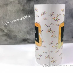 Discount Tischlicht Lichthülle Einschulung – Schiefertafel Deko zum Schulanfang Kinder Einschulung