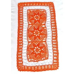 Tischdekoration|Sonnenblume1547 Tischläufer gehäkelte Handarbeit orange Deckchen Tischdekoration Tischdecke handgefertigtes Deckchen