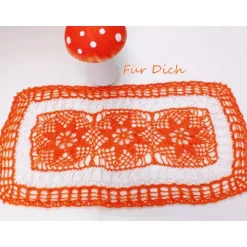 Tischdekoration|Sonnenblume1547 Tischläufer gehäkelte Handarbeit orange Deckchen Tischdekoration Tischdecke handgefertigtes Deckchen