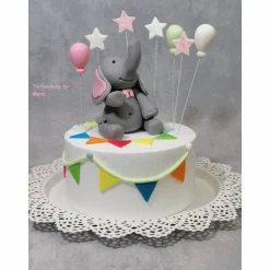 Tortendekoration|Tortendeko by Mona Tortenaufleger Fondant Geburtstag Tortendeko Elefanten Mädchen  Ella