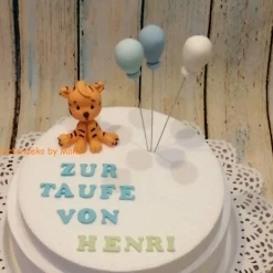 Best Tortenaufleger Fondant Geburtstag Tortendeko Taufdeko Tiger Baby Tortendekoration