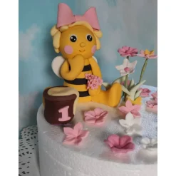 Hot Tortenaufleger Fondant Zuckerfigur Tortendeko Biene Frühling Blumen Geburtstag Tortendekoration