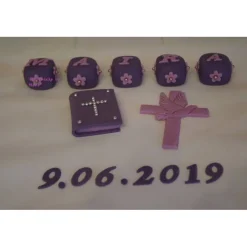 Tortendekoration|Tortendeko by Mona Tortenaufleger Fondant Zuckerfigur Geburt , Taufe Würfel Tortendeko Tortentopper Fondantfigur Tortenfigur Mädchen Junge Geburtstag