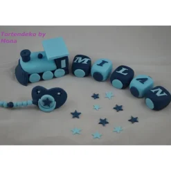 Tortendekoration|Tortendeko by Mona Tortenaufleger Fondant Zuckerfigur Baby,Taufe Tortendeko