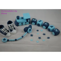 Tortendekoration|Tortendeko by Mona Tortenaufleger Fondant Zuckerfigur Baby,Taufe Tortendeko