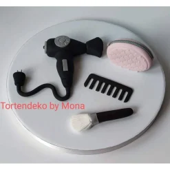 Tortendekoration|Tortendeko by Mona Tortenaufleger Fondant Zuckerfigur Tortendeko  Geburtstag Fön Set Schminke Mädchen Fondant Fondantfiguren Fondant Figure