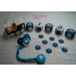 Tortendekoration|Tortendeko by Mona Tortenaufleger Fondant Zuckerfigur Baby,Taufe