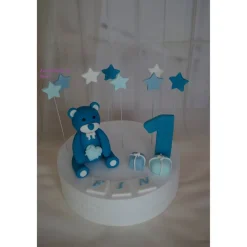Tortendekoration|Tortendeko by Mona Tortenaufleger Fondant Zuckerfigur Baby,Taufe Tortendeko