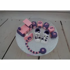 Tortenaufleger Fondant Zuckerfigur  Tortendeko Tortendekorationen Baby Zug Babyshowerparty Geburt Tortendekoration