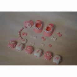 Tortendekoration|Tortendeko by Mona Tortenaufleger Fondant Zuckerfigur Baby Taufe Tortendeko