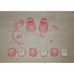 Tortendekoration|Tortendeko by Mona Tortenaufleger Fondant Zuckerfigur Baby Taufe Tortendeko