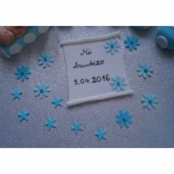Tortendekoration|Tortendeko by Mona Tortenaufleger Fondant Zuckerfigur Baby,Taufe Tortendeko