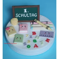 Hot Tortendeko  Fondant Schulanfang Schule Einschulung SchulsetTortendeko Tortentopper Tortenaufleger Fondant Schulanfang Sc Kinder Einschulung