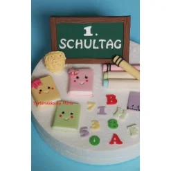 Hot Tortendeko  Fondant Schulanfang Schule Einschulung SchulsetTortendeko Tortentopper Tortenaufleger Fondant Schulanfang Sc Kinder Einschulung