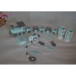Tortendekoration|Tortendeko by Mona Tortendeko Fondant Zuckerfigur Zug Taufe,Geburt