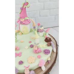 Tortendeko Tortentopper Geburtstag Feendorf  Feen Feenlandschaft Tortendekoration