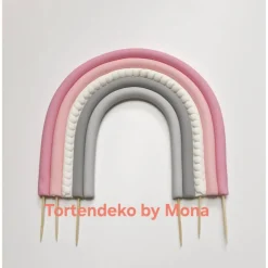 Best Tortendeko Tortentopper Regenbogen pastell , Rainbow Tortendekoration