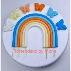 Tortendekoration|Tortendeko by Mona Tortendeko Tortentopper Regenbogen pastell , Rainbow