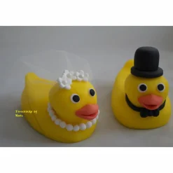 Tortendekoration|Tortendeko by Mona Tortendeko Tortentopper Tortenaufleger Fondantdeko für die Hochzeit Entchenpaar
