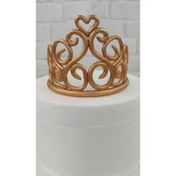 New Tortendeko Tortentopper Tortenaufleger Fondant Zuckerfigur Mädchen Krone Prinzessin Gold Tortendekoration