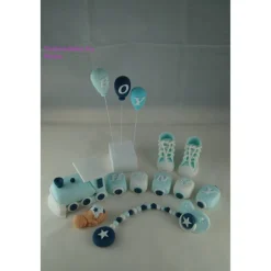 Tortendekoration|Tortendeko by Mona Tortendeko Tortentopper Tortenaufleger Fondant Zuckerfigur Zug für Taufe