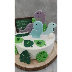 New Tortendeko Tortentopper Zuckerfigur Dinosaurier Set zur Einschulung Dino Saurus Tortendekoration
