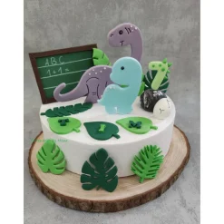 New Tortendeko Tortentopper Zuckerfigur Dinosaurier Set zur Einschulung Dino Saurus Tortendekoration
