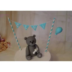 Tortendekoration|Tortendeko by Mona Tortendeko TortentopperTortenaufleger Fondant Zuckerfigur Geburt , Taufe