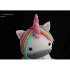 Tortendekoration|Tortendeko by Mona Tortendeko TortentopperTortenaufleger Fondant Zuckerfigur  Einhorn
