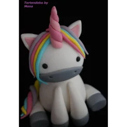 Tortendekoration|Tortendeko by Mona Tortendeko TortentopperTortenaufleger Fondant Zuckerfigur  Einhorn