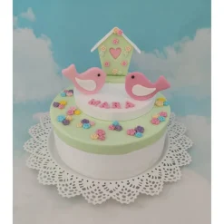 New Tortendeko TortentopperZuckerfigur Fondantfigur Vogelhaus Vogelhäuschen Vögel Tortendekoration