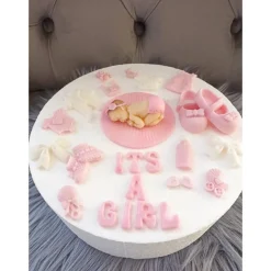 Tortendekoration Baby, ITS a Girl, Fondant Figuren Babyparty Tortendekoration