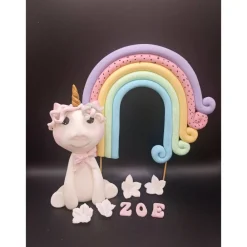 New Tortendekoration Einhorn, Tortendekoration, Zuckerfigur, Tortenfiguren, Regenbogen, Fondant Figur Einhorn Tortendekoration