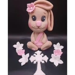 Online Tortendekoration Hase, Fondant Figuren Taufe Tortendekoration