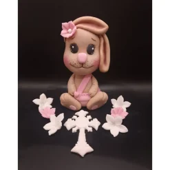 Online Tortendekoration Hase, Fondant Figuren Taufe Tortendekoration
