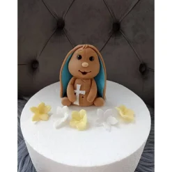 Tortendekoration|Annetts Zuckerfiguren Tortendekoration Hase, Taufe, Fondant Figuren Taufe