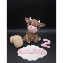 Online Tortendekoration Kalb, Fondant Figuren Kälbchen, Tortendekoration