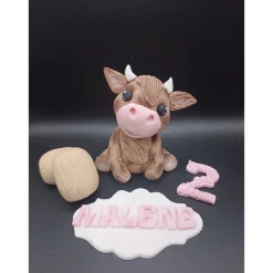 Online Tortendekoration Kalb, Fondant Figuren Kälbchen, Tortendekoration
