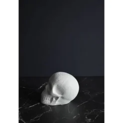 Totenkopf Flammen – Halloweenfigur aus Gips zum Selbstgestalten Geschenke