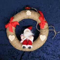 Weihnachtsdeko|Iras Kreativ Welt Tür Kranz mit Weihnachtsmann