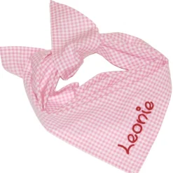 Trachtentuch kariert lila mit Spruch, Baby und Kind Jungen Mädchen Personalisiertes Babyhalstuch / Vichykaro Accessoires