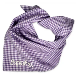Trachtentuch kariert lila mit Spruch, Baby und Kind Jungen Mädchen Personalisiertes Babyhalstuch / Vichykaro Accessoires