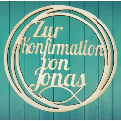 Clearance Türschild Dekostab zur Konfirmation, Kommunion, Hochzeit, Taufe, Firmung, Geburtstag individuell aus Holz Tischdekoration