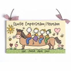 Best Türschild Familie aus Holz mit Name personalisiert - persönliches Hochzeitsgeschenk für das Brautpaar - einmaliges Geschenk zum Hochzeitstag - individuelles Haustürschild handgemalt Hochzeitsgeschenke