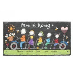 Outlet Türschild Schiefer Familie personalisiert mit Name, Hochzeitsgeschenk für das Brautpaar bei Patchworkfamilien Gastgeschenke