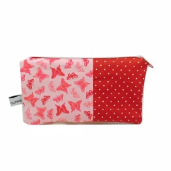 Best Täschchen Mäppchen Schmetterlinge Schmetterling rosa Punkt  rot Punkte handmade Kinder Federmäppchen