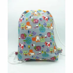 Clearance Turnbeutel mit beschichtetem Innenfutter, Kinderrucksack, Schwimmbeutel Fuchs + Eule Kinder Turnbeutel